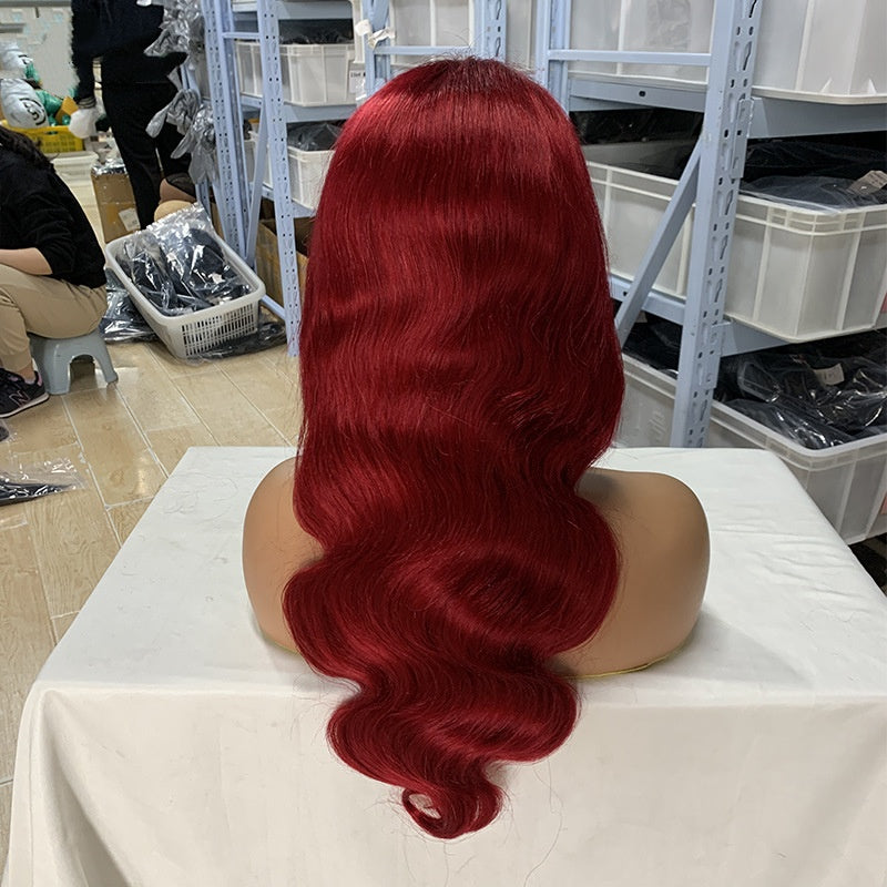Velvet Rouge Burgundy Wig | 13x4 HD Lace Front | 180% Density | 100% Human Hair – Fericire