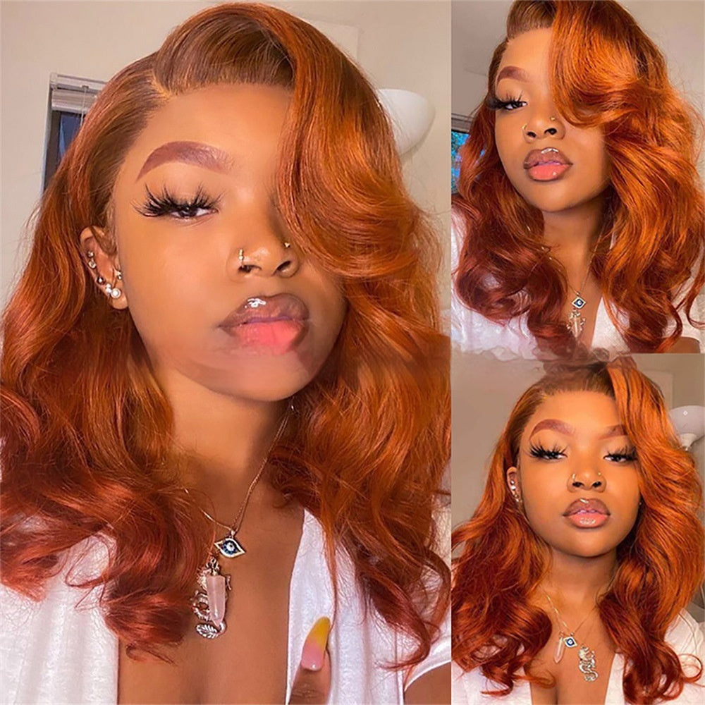 Spice & Silk Ginger Body Wave Wig | 13x4 HD Lace Front | 100% Human Hair – Fericire