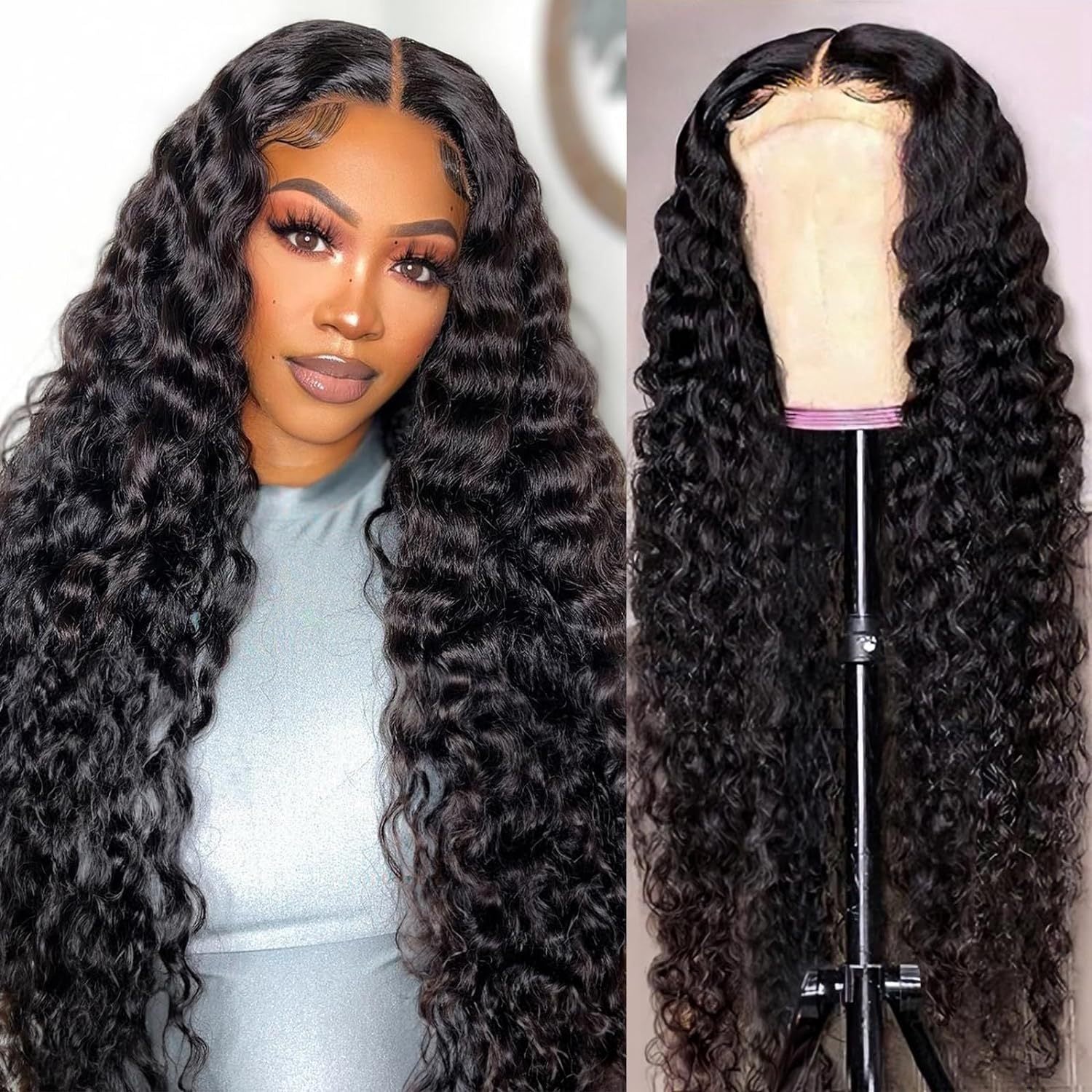 Midnight Depths Deep Wave Wig | HD Lace Front | 100% Human Hair – Fericire