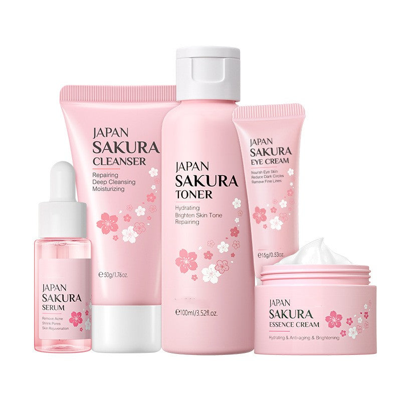 Sakura Radiance 5-Step Skincare Set – Daily Glow Routine for Soft Radiant Skin | Fericire
