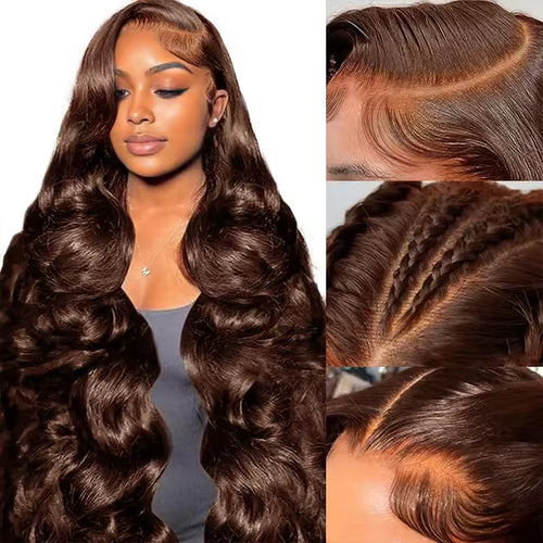 13x4 HD Lace Front Wig – Coffee Brown Vietnam Cuticle-Aligned Human Hair