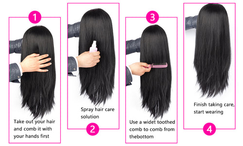 10A Grade Straight Human Hair Scarf Wig – 150% Density, Natural Black, 10–14 Inches