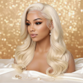 Platinum Blonde 613 Wig - Close-up Texture