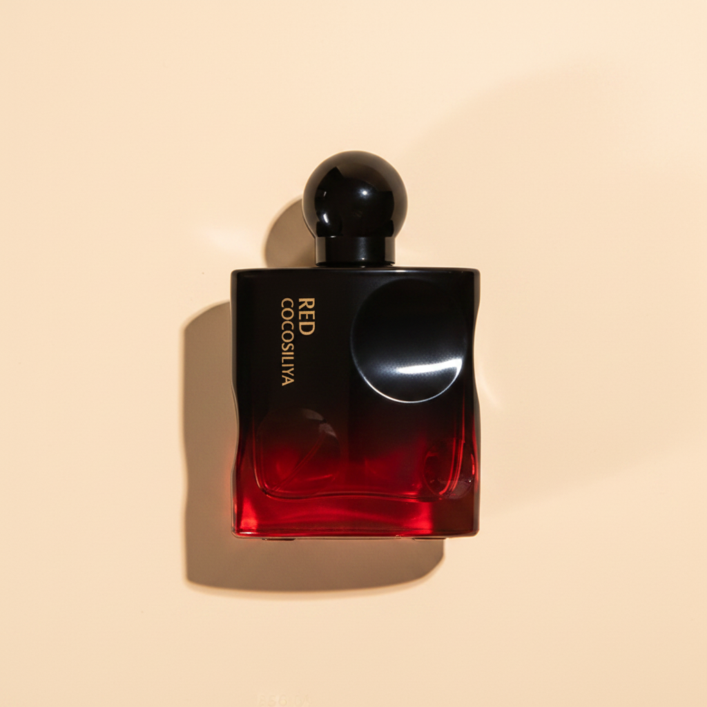 Cocosilva Red perfume solo bottle cream background