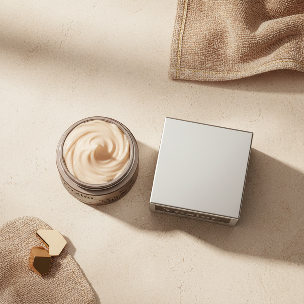 Peony snail cream flat lay cream stone beige towels gold accents