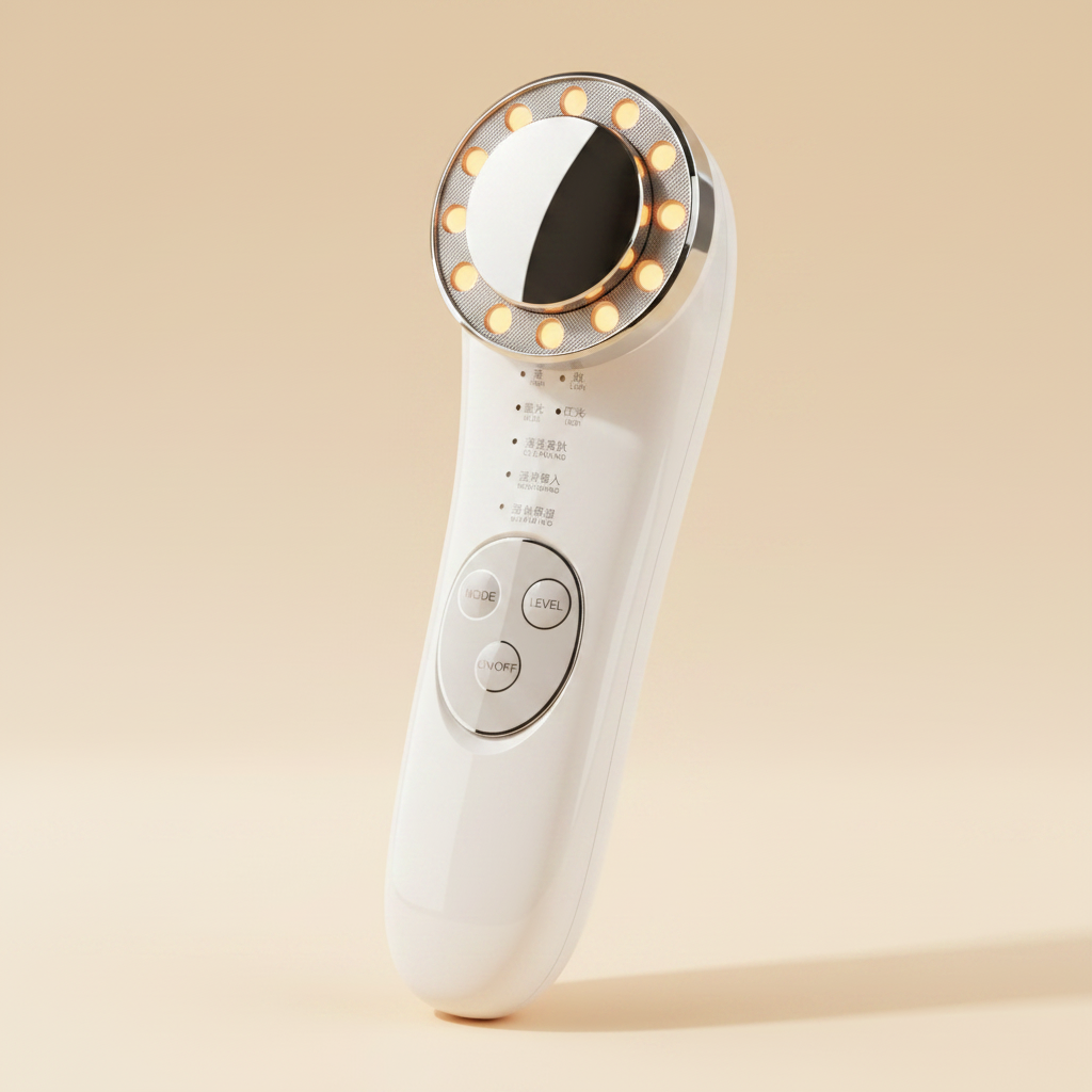 Facial beauty device 45 degree angle view