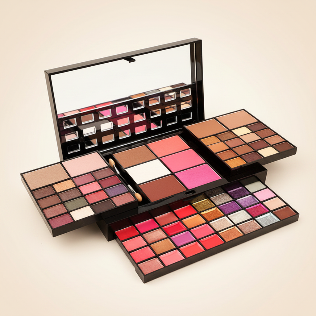 All-in-one makeup palette cinematic Vogue campaign