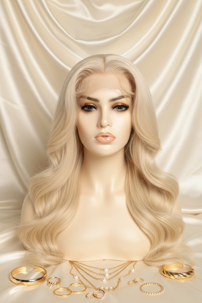 Platinum Blonde 613 Wig - Front Lace View