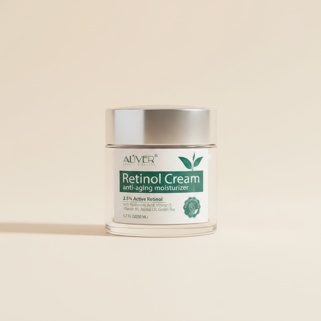 Retinol cream solo jar cream background