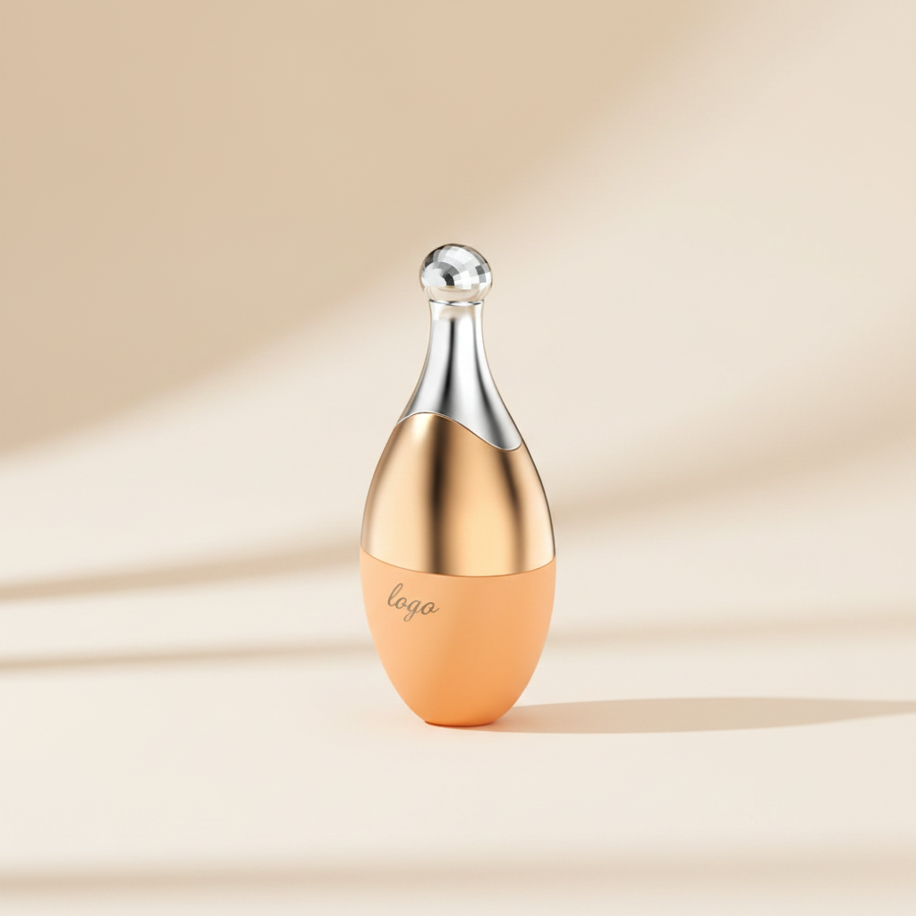Orange teardrop facial ice roller cinematic Vogue spa campaign