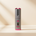 Grey fuchsia pink cordless auto hair curler cinematic campaign