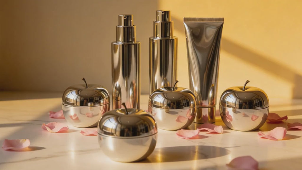 Laureline Lumière Luxury Skincare Ritual Set – 6 Piece Chrome Gift Box for Radiant Skin | Fericire
